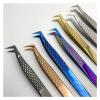 Eyelashes Tweezers Stainless Steel Superhard Anti-static Tweezers For Eyelash Extensions Lashes Tools(Gold) view 2