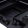 Ageanbri Make-Up Case, Cosmetic Train Table with 4 Rolling Wheels & Lights & Mirror, Pro Make-Up Station, Cover Panel and Easy-to-Clean Extendable Trays, Adjustable Legs, Robust (Black) view 4