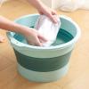 FLEXMAN Foot Soaking Tub, Folding Foot Bath Soak Tub, Portable Widening Handle Foot Tub with Massage Acupoint for Dormitories, Traveling or Outdoor Places (Light Green) view 3