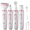 Electric Razors Shaver for Women Painless 4 in1 Women Shaver Cordless Rechargeable Facial Eyebrow Razors & Nose Hair Trimmer Lips Body Bikini Trimmer for Womens Grooming Kit 3028 White view 1