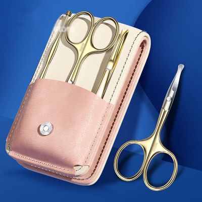 8KLANMMQ Eyebrow Trimming Tool Oblique Eyebrow Clip Nose Hair Clipping Ear Spoon 3 in 1 Set Stainless Steel Makeup Tools (Color : A, Size : 3PCS) (A 3PCS)