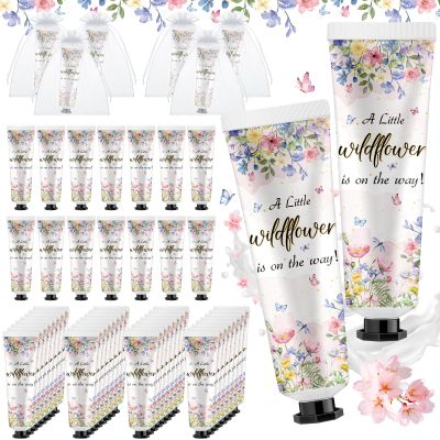 Swiffen 48 Sets a Little flower Is on The Way Baby Shower Hand Cream Bulk Baby Shower Favors Gifts Bridal Thank You Hand Cream for Guests Travel Size Lotion with Organza Bags