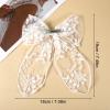 1 PCS Lace White Hair Bow, White Bow for Hair Clips, Lace Tulle Hair Bows with Long Tail, Cute Lace Hair Bow Hair Bowknot for Women and Girls view 2