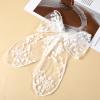 1 PCS Lace White Hair Bow, White Bow for Hair Clips, Lace Tulle Hair Bows with Long Tail, Cute Lace Hair Bow Hair Bowknot for Women and Girls view 4