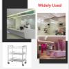 Salon Beauty Trolley 3 Layers Cart Trolley, Lab Serving Cart Trolley Stainless Steel Serving Lab Equipment with Lockable Wheel, for Spa Storage Tray Therapy,Silver 50x40x86cm view 2