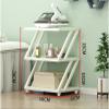 Salon Beauty Trolley 3 Tiers Beauty Salon Trolley Cart, Steel Frame Salon Spa Rolling Trolley Stand Mobile Cart with Wheel Beauty Instrument Storage Tray,Black view 2
