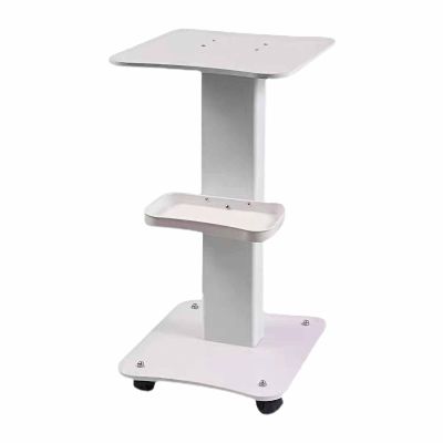 Salon Beauty Trolley 3 Tiers Beauty Salon Trolley Cart, PVC Salon Spa Rolling Trolley Stand Mobile Cart with Wheel Beauty Instrument Storage Tray, White
