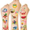 150 PCS Summer Temporary Tattoos, 6 Sheets Waterproof Fake Tattoos with Tropical Fruits Flamingos Hello Summer for Adults Pool Party, Hawaiian Stickers for Hawaiian Luau Party Favors Supplies view 1