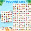 150 PCS Summer Temporary Tattoos, 6 Sheets Waterproof Fake Tattoos with Tropical Fruits Flamingos Hello Summer for Adults Pool Party, Hawaiian Stickers for Hawaiian Luau Party Favors Supplies view 2