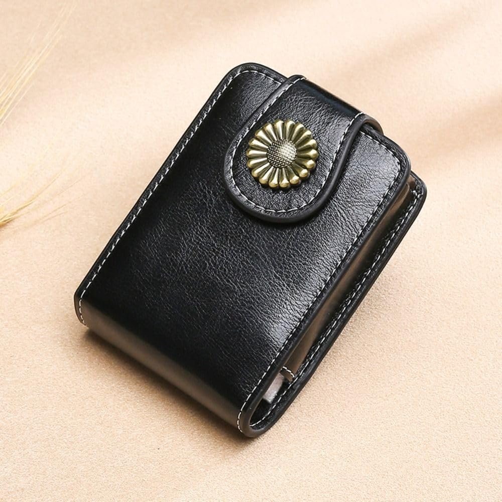 Lipstick Case with Mirror for Purse,Travel Cosmetic Mirror Lipstick Case Lip Gloss Bag Coin Purse Portable PU Leather Lipstick Pouch(Black)