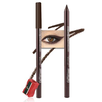 evpct Brown Eyeliner Pencils for Eyes, Dark Brown Colored Eye Liner Pencil Pen Makeup Waterproof Smudge Proof, Colored Gel Waterline Eyeliner Liquid, Face Eye Paint Stick Lipstick Halloween Makeup 02