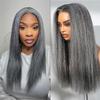 LUVME HAIR 16 Inch Grey Salt & Pepper Silky Straight Wig Human Hair Glueless HD Lace Bob Wig with Mix Grey Color, pre plucked pre cut Lace Ready to Go Wigs For Women view 1