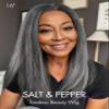 LUVME HAIR 16 Inch Grey Salt & Pepper Silky Straight Wig Human Hair Glueless HD Lace Bob Wig with Mix Grey Color, pre plucked pre cut Lace Ready to Go Wigs For Women view 2