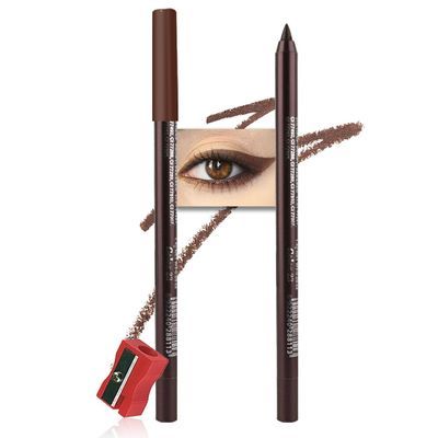 evpct Brown Eyeliner Pencils for Eyes, Dark Coffee Mocha Brown Colored Eye Liner Pencil Pen Makeup Waterproof Smudge Proof, Colored Gel Waterline Eyeliner Liquid, Face Eye Paint Stick Halloween Makeup
