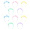 10Pcs Happy Birthday Headband with Teeth, Girl Birthday Crown Tiara Reusable Plastic Hair Bands Hoops Party Headbands for Toddlers Girls Kids view 1