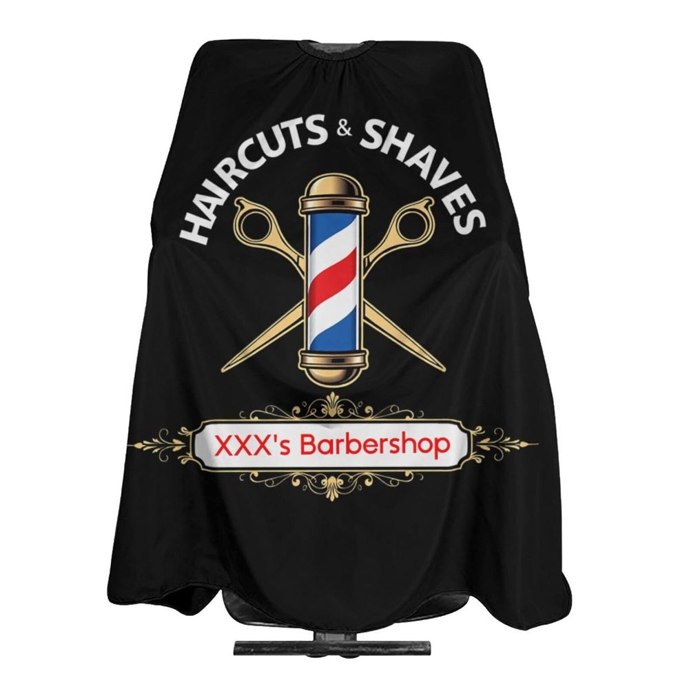 Custom Barber Cape Hairdresser Cape, Add Your Photo Text Logo Personalized Haircuts Shaves Salon Cape for Men, Customized Hair Cutting Cape for Barbershop