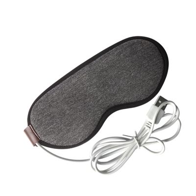 ADOCARN USB Heated Steam Eye Mask for Insomnia Treatment and Fatigue Recovery Washable Grey Blindfold for Home Office and Travel Use