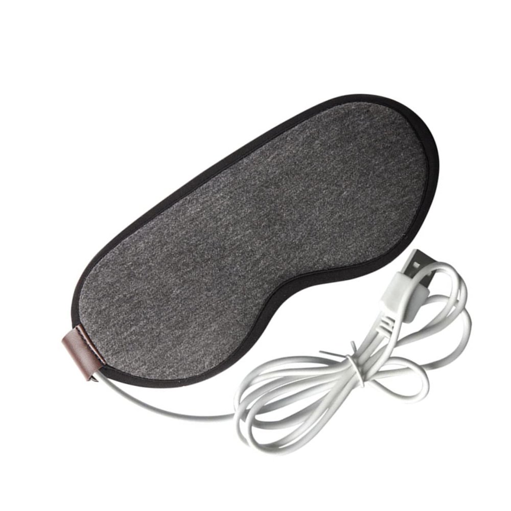 ADOCARN USB Heated Steam Eye Mask for Insomnia Treatment and Fatigue Recovery Washable Grey Blindfold for Home Office and Travel Use