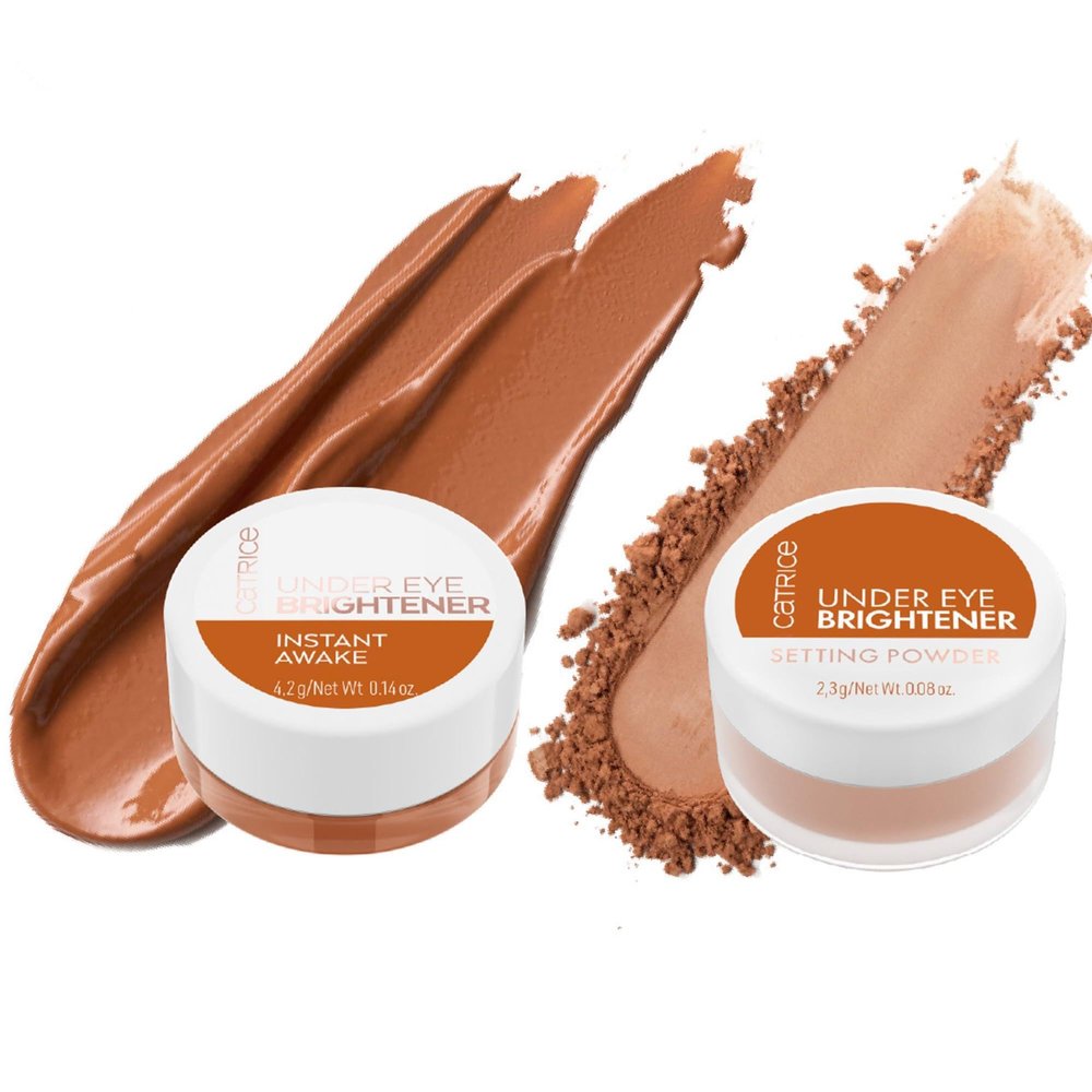 Catrice Under Eye Brightener & Setting Powder Bundle | 040 Dark Mocha | Hydrating Concealer & Brightening Powder | Vegan & Cruelty Free
