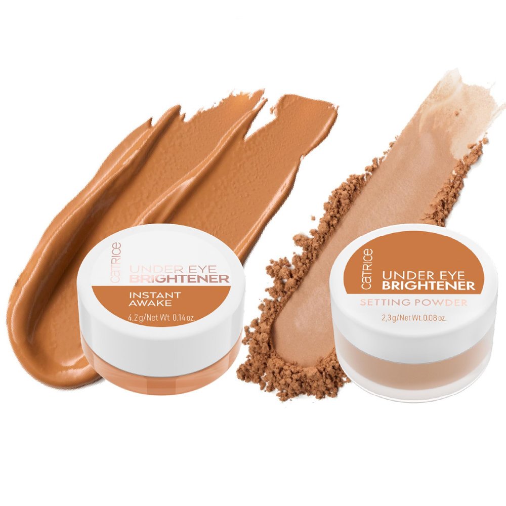 Catrice Under Eye Brightener & Setting Powder Bundle | 030 Golden Toffee | Hydrating Concealer & Brightening Powder | Vegan & Cruelty Free