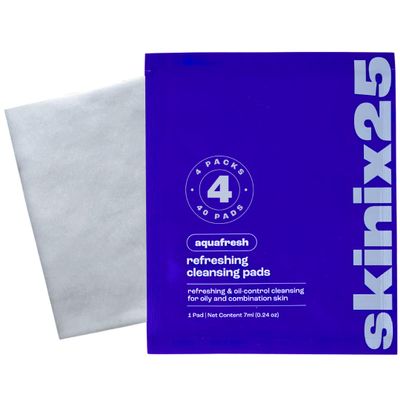Aquafresh Facial Cleansing Pads  40 Individually Wrapped Cotton Wipes for Oily & Combination Skin | On-the-Go Face Wipes for Travel, Gym & Daily Skincare
