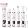 Electric Razor Shavers for Women 5 in 1 Electric Shaver for Women,Cordless Replaceable Facial Eyebrow Razors & Nose Hair Trimmer, Wet Dry Bikini Trimmer Pubic Hair Removal Gifts for Womens 3028A White view 1