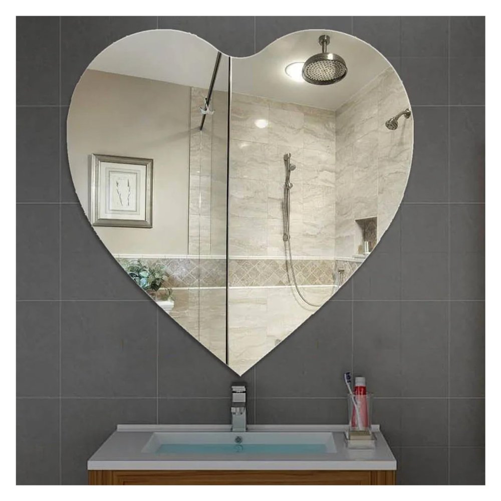 24x24 Inch Shaving Full Body Mirror Large Toilet Irregular Hairdressing Magnifying Makeup Mirror Decorative Shower Mirror,Mirrors