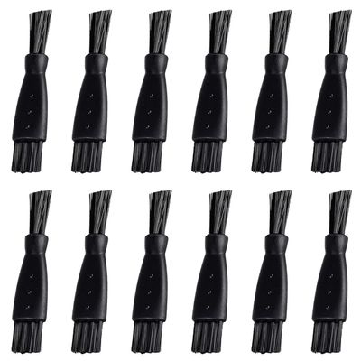 LinMei 12PCS Electric Shaver Cleaning Brush Double-Sided Nylon Bristles with Non-Slip Handle for Razors Trimmers Hair Clippers (Black)