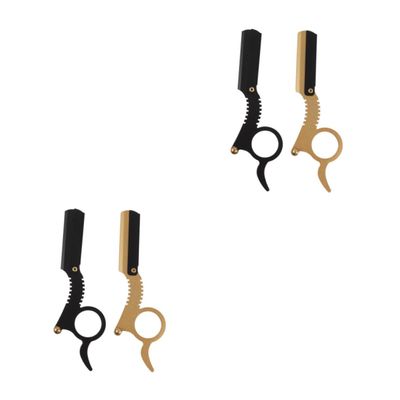 FOMIYES 4pcs Manual Straight for Men Finger for Beard Shaving Travel-friendly Design for Precise Grooming and Eyebrow Shaping