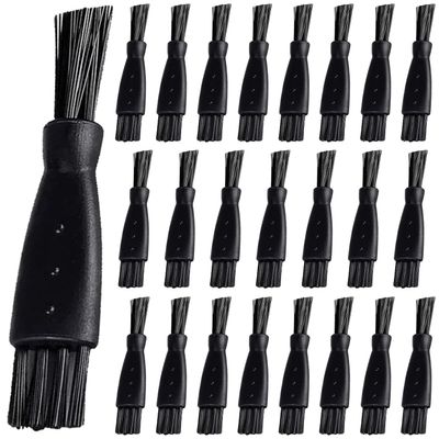 LinMei 24PCS Electric Shaver Cleaning Brush Double-Sided Nylon Bristles with Non-Slip Handle for Razors Trimmers Hair Clippers (Black)