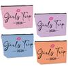 4 PCS Girls Trip Gifts girls trip gifts favors Girls Trip Makeup Bag Girls Girls Weekend Gifts Ideas for Women Cosmetic Bag Weekender Bag for Women Easter, Mother's Day, Nurses' Day, Holiday Vacation view 1