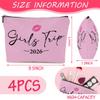 4 PCS Girls Trip Gifts girls trip gifts favors Girls Trip Makeup Bag Girls Girls Weekend Gifts Ideas for Women Cosmetic Bag Weekender Bag for Women Easter, Mother's Day, Nurses' Day, Holiday Vacation view 3