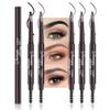 5 Pcs Ultimate Eyebrow Retractable Definer Pencils,Dual-Sided Natural Soft Textured Eyebrow Pencil, for Daily Look Eyebrow Makeup,Brow Brush,Fine Tip (black+3*milk tea+grey) view 1