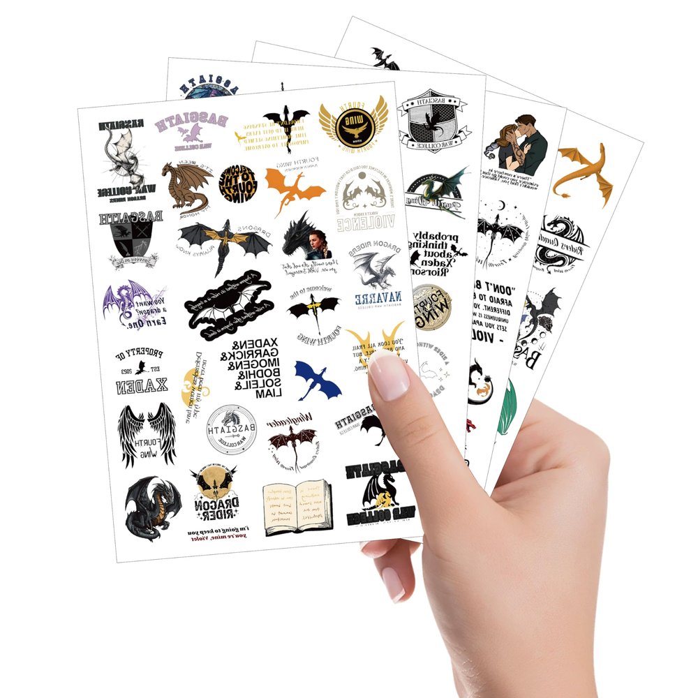 101PCS Dragon Temporary Tattoo Stickers, Dragon Decoration Sticker Gifts Book Lover Gifts for Fans Women Men Gifts
