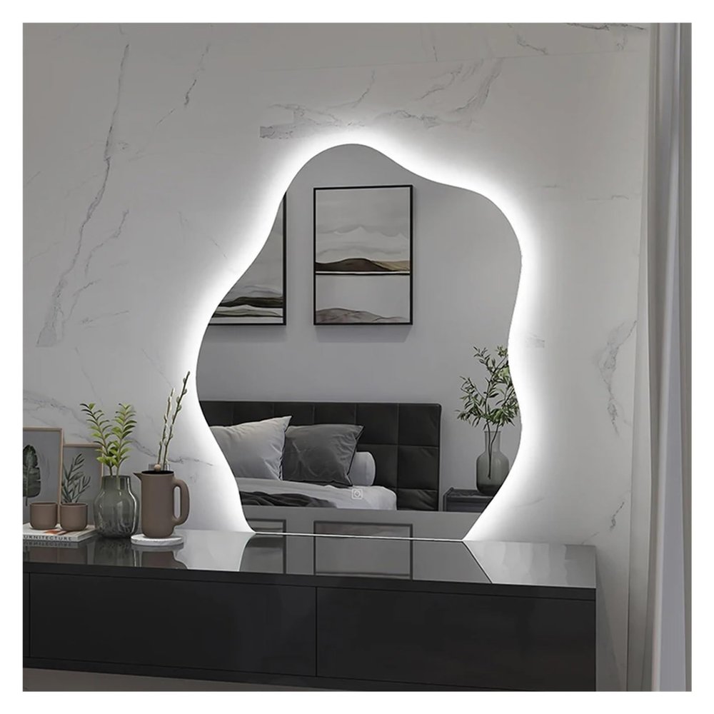 24x32 Inch Hairdressing Odd Shape Mirror Irregular Shower Mirror - Modern Aesthetic Makeup Bathroom Mirror,Mirrors