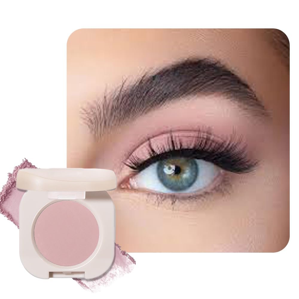BestLand Ultra-Fine Pressed Pigment Eyeshadow  Lightweight, Highly Blendable Formula Monochrome Eye Shadow, 12 Rich Matte/Shimmer Shades for Older Women Makeup, Vegan & Cruelty-Free (#02 Half Pink)