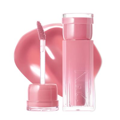 2aN Glaze Bouncing Tint  Lightweight, Moisturizing Lip Tint with High-Shine Finish, Smooth, Light Plumping, Comfortable Wear, Korean Makeup (Lazy, 0.16 oz)