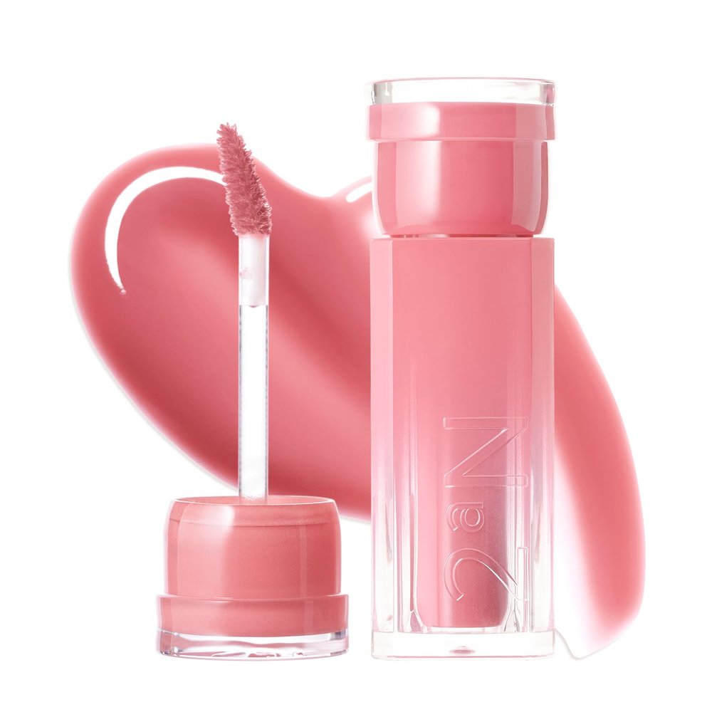 2aN Glaze Bouncing Tint  Lightweight, Moisturizing Lip Tint with High-Shine Finish, Smooth, Light Plumping, Comfortable Wear, Korean Makeup (Rosy Mocha, 0.16 oz)