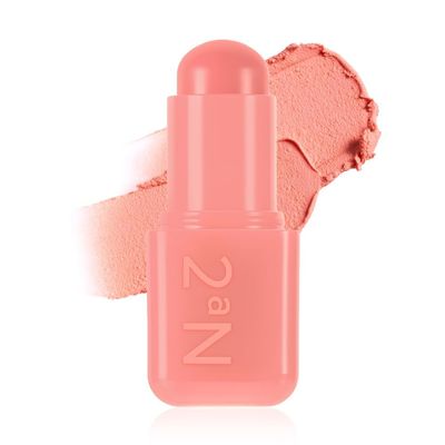 2aN Pocket Cotton Blurring stick (01 Baby Peach, 0.12oz)  2-in-1 Lip and Cheek Soft Blur Stick, Cloudy Matte Finish, Tone-on-Tone Makeup, Lightweight Watercolor Texture