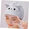 LODPWUY 1 Set Cat Hair Drying Towel Microfiber Hair Towel Shower Towels Bath Hair Dry Hair Turban Hair Dry wrap Turban Hair Turbans for Wet Hair spa Child Coral Fleece Cute Bandanna Bag/1017 view 4