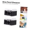 Didiseaon 4pcs Dual Hole Brow Pencil Sharpener Precision Cosmetic Tool for Eyebrow and Eyeliner Pencils Compact Design Lid Makeup Accessory Black view 2