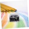 Didiseaon 4pcs Dual Hole Brow Pencil Sharpener Precision Cosmetic Tool for Eyebrow and Eyeliner Pencils Compact Design Lid Makeup Accessory Black view 4
