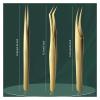 Anti-static Straight Eyelash Extension Tweezers Industrial Precision Curved Straight Lash Eyebrow Tweezers Makeup Tools(Dolphin) view 2