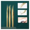 Anti-static Straight Eyelash Extension Tweezers Industrial Precision Curved Straight Lash Eyebrow Tweezers Makeup Tools(Dolphin) view 3