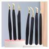 Anti-static Stainless Steel Eyelashes Tweezers Lashes Extension Supplies Industrial Precision Eyebrow Tweezer Makeup Tools(AA291-06) view 3