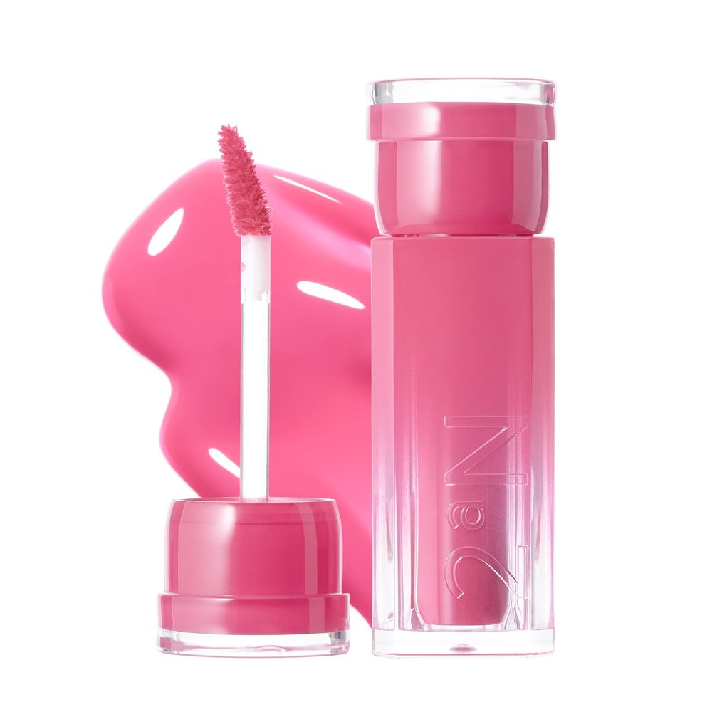 2aN Glaze Bouncing Tint  Lightweight, Moisturizing Lip Tint with High-Shine Finish, Smooth, Light Plumping, Comfortable Wear, Korean Makeup (Berry Shower, 0.16 oz)