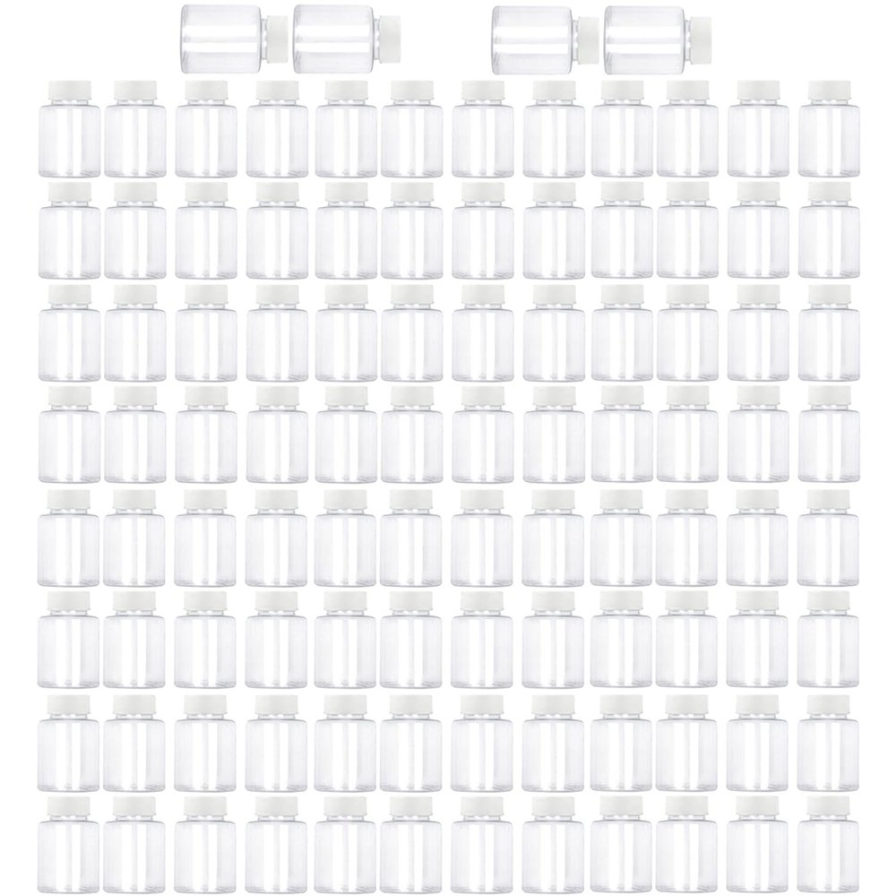 100 ml Transparent Plastic Bottle with Sealing lid for Travel, Cosmetics, Liquid Storage (100pcs Pack), Clear, Modern