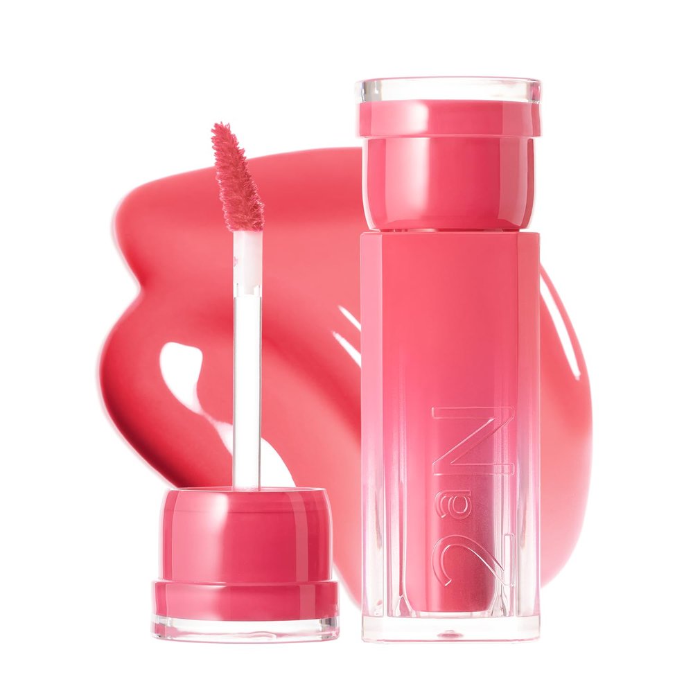 2aN Glaze Bouncing Tint  Lightweight, Moisturizing Lip Tint with High-Shine Finish, Smooth, Light Plumping, Comfortable Wear, Korean Makeup (Bubbly, 0.16 oz)