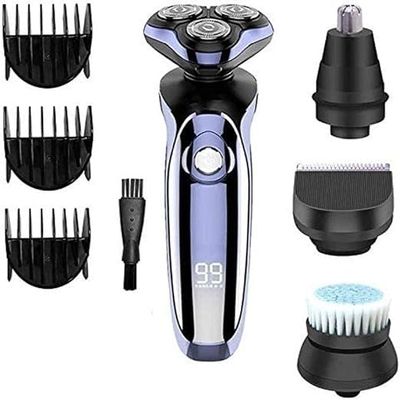 Electric Shavers for Men, Mens Electric Razor, Dry Wet Waterproof Man Rotary Facial Shaver Face Shaver Cordless Travel USB Rechargeable with Beard Trimmer for Husband Shaving