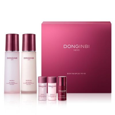 Donginbi Red Ginseng Activating Concentrated Set - Vegan Firming & Skin Barrier Repair Toner(4.4 floz) & Essence(4.4 floz), Moisturizer for Face, Korean Ginseng Skin Care Set Gifts for Women